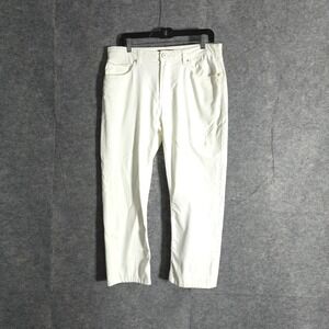 MONFRERE Jeans Womens 32 White Denim Straight Leg Blanc Wash Premium Designer